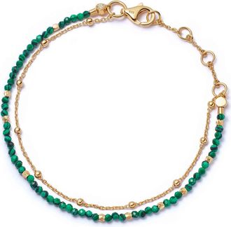 Astley Clarke Gold Fine Biography Malachite Bracelet at Nordstrom, Size 7.5