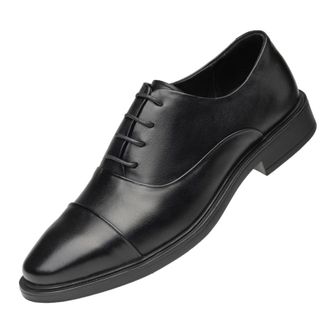 Generic Mens Classic Black Formal Oxford Lace-up Leather Derby Shoes for Men Casual Business Dress Shoes (Black,7.5)