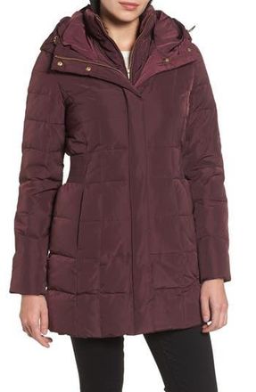 Cole Haan Hooded Down & Feather Jacket in Merlot at Nordstrom Rack, Size X-Small