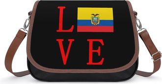 Generic Love Ecuador Flag Small Womens Crossbody Bags Shoulder Handbag with Adjustable Strap for Travel