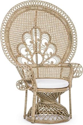 BIZZOTTO Design Sessel Peacock aus natürlichem Rattan, Natural