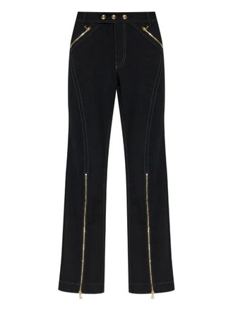 Versace Jeans Couture zip-detail topstitched denim jeans - Black