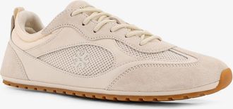 Tory Burch Womens Sneakers Beige Suede With Leather Inserts Leather-Nylon Trainers Leather/nylon