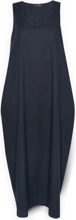 Elena Miro Barrel Jurk in Poplin - Dames - Casual kleedjes - Blauw - 3XL - Katoen - Kleedjes