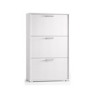 No Brand Scarpiera bianco frassinato 112 cm con tre ante a ribalta - Islanda