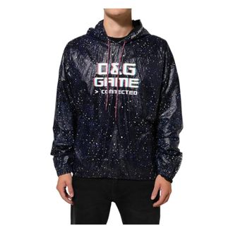 Dolce & Gabbana Hoodies & sweatvesten, Heren, Blauw, L, Katoen, Hooded Sweatshirt
