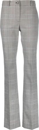 Moschino checked straight-leg trousers - women - Polyester/Elastane/Acetate/Virgin Wool/Cupro - 46 - Black