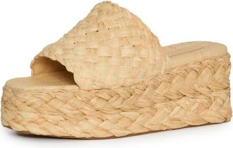 Loeffler Randall Womens Aaron Platform Raffia Mule In Natural