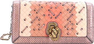 Bottega Veneta Club Stitch Olimpia Knot Flap Bag Intrecciato Nappa And Snakeskin Medium (Authentic Pre-Loved)
