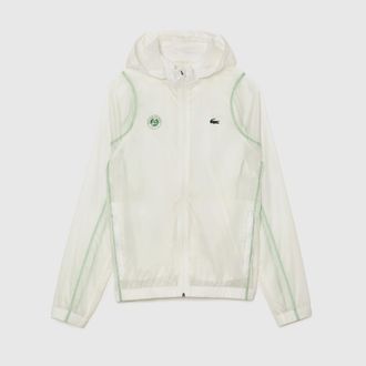 Lacoste Mens Roland Garros Windbreaker Jacket in Cream - Size Medium