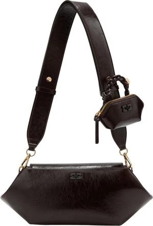 Ganni Bou Bag East/West Shine - Dames - Schoudertassen - Bruin - ONE Size - Leer - Tassen