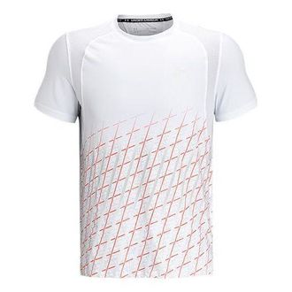 Under Armour Mens Under Armour Iso-Chill Gradient Stripe Printing Running Sports Short Sleeve White 1367876-100