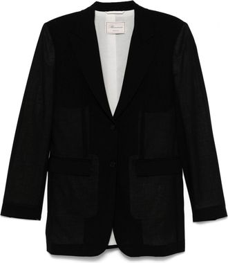 Blumarine wool single-breasted blazer - women - Virgin Wool/Cotton - 38 - Black