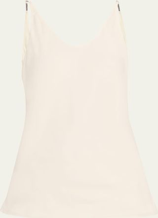 Brunello Cucinelli Silk Cowl-Backless Camisole Top