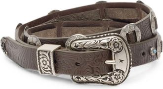 Golden Goose Brown Embellished Buckle Belt