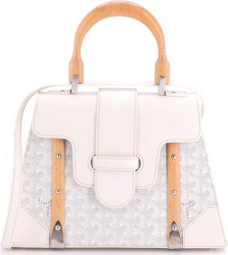 Goyard Saigon Top Handle Bag Coated Canvas with Leather PM