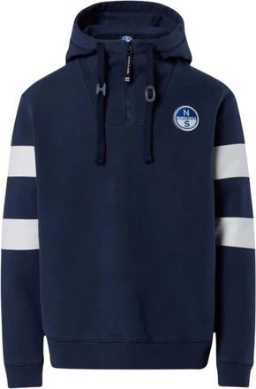North Sails Half-zip Hoodie - Heren - Vesten met rits - Blauw - S - Katoen - Hoodies & sweatvesten