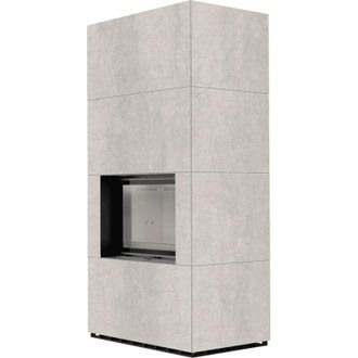 Kratki Kaminbausatz KRATKI FLOKI BOX 8 kW &Oslash; 160 Quarzsinter NATURALI PIETRA DI SAVOIA PERLA BOCCIARDATA