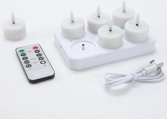 No Brand Vela Led Recargable Con Base De Carga, Temporizador Y Control Remoto, Intermitente, Para El Hogar, Halloween, Linterna De Calabaza, Navidad, Fiesta