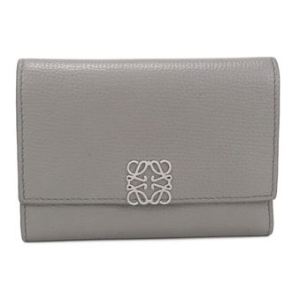Loewe Gray Leather Wallet (Tri-Fold) (Pre-Owned)
