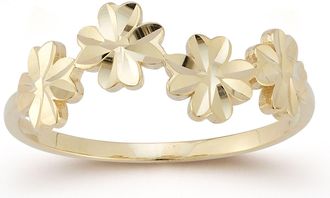 Ember Fine Jewelry 14K Gold Diamond-Cut Clover Ring