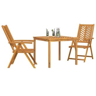 Berkfield Home Charming 3 Piece Garden Dining Set Solid Wood Acacia in Brown