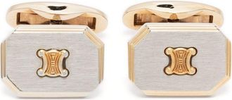 Celine 1980s Triomphe plaque cufflinks - men - Metal (Other) - One Size - Gold