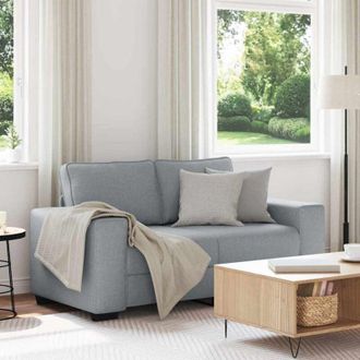 vidaXL Divano a 2 Posti Grigio Chiaro 120 cm in Tessuto - Vidaxl