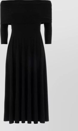 Norma Kamali off shoulder midi dress fitted bodice