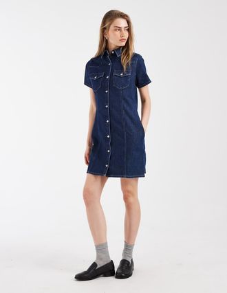 Levi's vestito mini western in denim blu