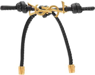 Saint Laurent Black Cassandre Cord Bracelet Bracelet