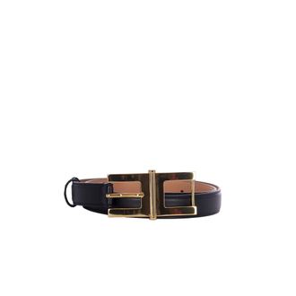 Elisabetta Franchi Belts, female, Black, Size: M Belt With Logo Buckle