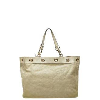 Gucci Pre-owned Tote Bags, female, Beige, Size: ONE SIZE Pre-owned Vintage Canvas Tote Bag