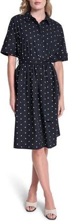 DKNY Tie Waist Shirtdress in Spring Navy at Nordstrom Rack, Size 14