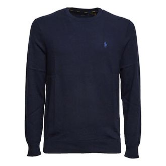 Polo Ralph Lauren Round-neck Knitwear, male, Blue, Size: S Round-neck Knitwear