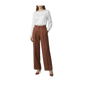 Ga&euml;lle Paris Gaelle Straight Trousers - female - Ga&euml;lle Paris - Wide Trousers - Brown - XS - Trousers