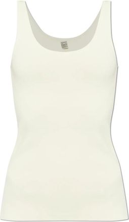 Toteme Compact Knit Tank - Dames - Tops zonder mouwen - Wit - M - Tops