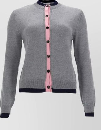 Msgm top contrast trim and ribbed cuffs