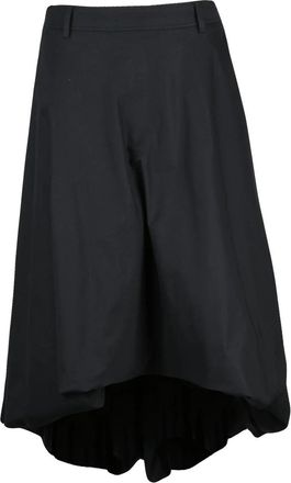 Moschino Black Stretch Cotton Zip Asymmetric Skirt
