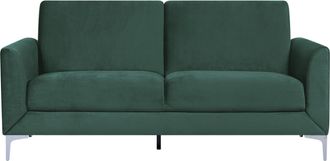 Beliani Beliani - Sof&aacute; De 3 Plazas Retro Contempor&aacute;neo Moderno Asiento De Terciopelo Verde Patas Met&aacute;licas Fenes