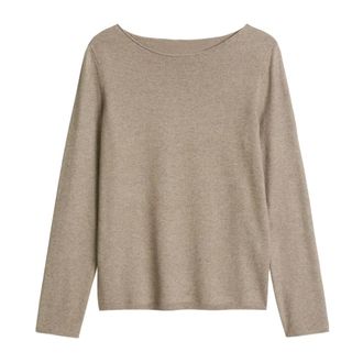 Marc O'Polo Trui met ronde hals - Dames - Truien - Beige - Maat: S Wol
