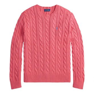 Ralph Lauren Round-neck Knitwear, male, Red, Size: 2XL Cable Knit Sweater