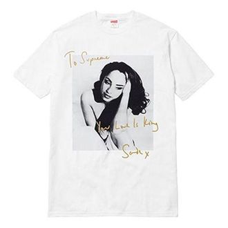 SUPREME SS17 Sade Tee White Character Printing Short Sleeve Unisex SUP-SS17-09
