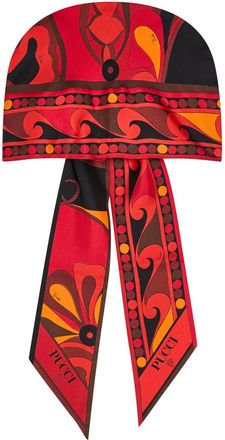 Pucci Printed Twill Triangle Scarf - Orange - One Size