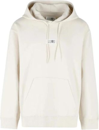 Maison Margiela Katoenen Hoodie met Numeriek Logo - Heren - Hoodies - Beige - M - Katoen - Hoodies & sweatvesten