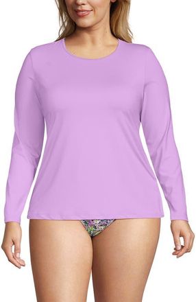 Lands End Plus Size SunShade UPF 50 Long Sleeve Relaxed Rash Guard in Wild Lilac at Nordstrom, Size 3X