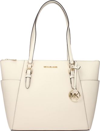 Michael Kors Charlotte Donnas Borsa A Tracolla In Pelle Beige Chiaro/Crema