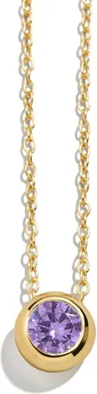 BaubleBar 18k Gold Plated Birthstone Pendant Necklace in Light Purple at Nordstrom