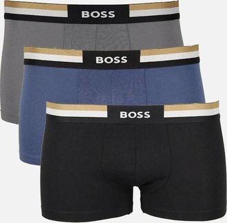 HUGO BOSS Mens BOSS 3-Pack Signature Waistband Boxer Trunks, Black/Blue/Grey - Size: 38/39/32