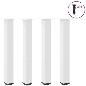vidaXL Vidaxl - Patas Para Consola (4 Unidades), Color Blanco, 72-74 Cm, Acero